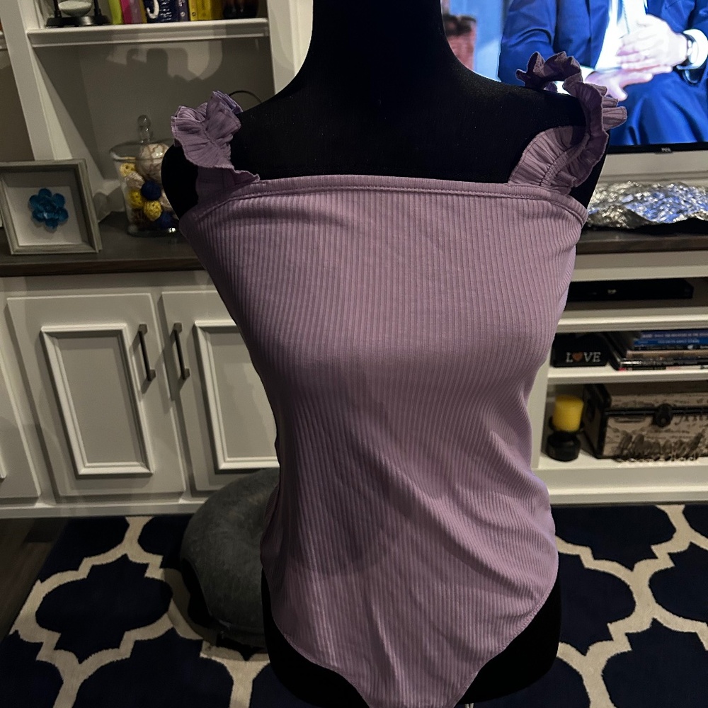 Purple sleeveless bodysuit